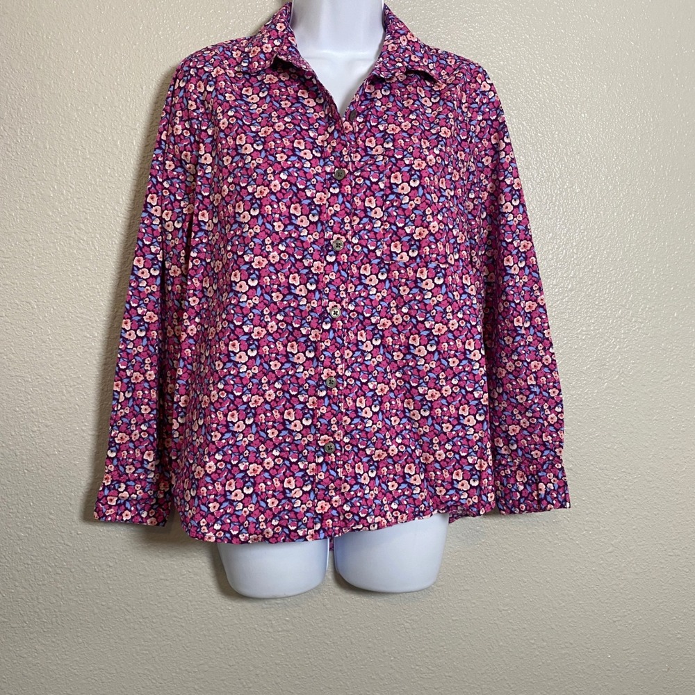 Style & Co Colorful Floral Shirt PM Oversized Casual 100% Cotton‎ Maximalist